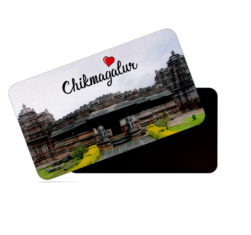 dhcrafts Rectangular Rubber Fridge Magnet / Magnetic Card Multicolor Karnataka Chikmangalur D3 Design Pack of 1 (8.6cm x 5.4cm)